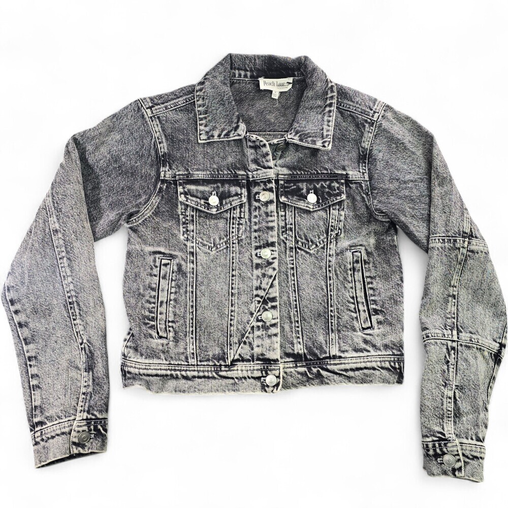 Acid Wash Cropped Denim Jacket Small | Y2K Grunge Festival Jean Jacket - Picture 11 of 11